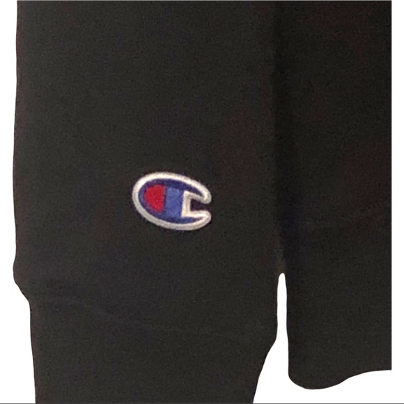 Champion unique foil metallic Logo sweatshirt black unisex Sz Small NWT - Picture 4 of 9